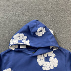 Denim Tears Unisex Hættetrøje Blomsterprint Blå Bomuldsblanding S-XL — Image 3