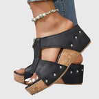 Women's Orthopaedic Sandals with Front Zip Closure for Summer