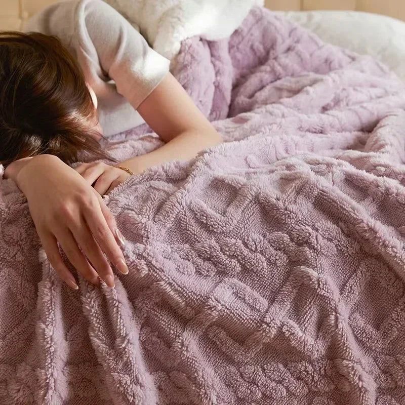 Sherpa Fleece Tæppe Brun Grøn Gul Beige Grå Pink Lilla Super Blødt og Varmt — Image 9