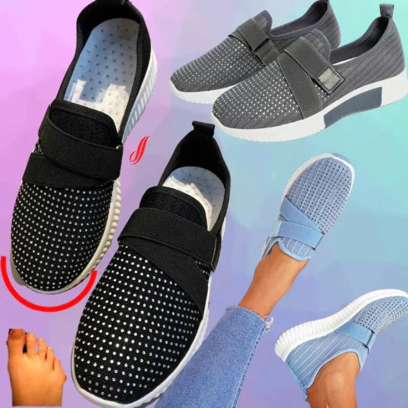 Unisex Slip-On Sneakers Åndbar Strik Elastisk Rem Forskellige Farver — Image 10