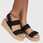 Women's Orthopaedic Platform Sandals with Two Wide Front Straps for Summer
