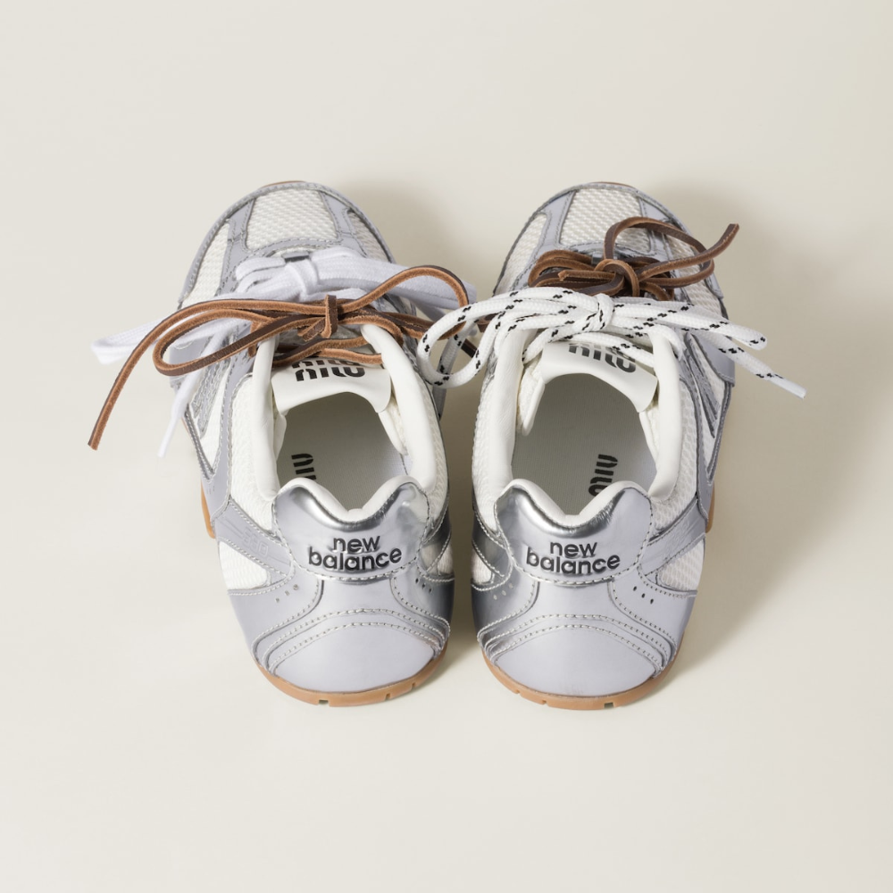 New Balance (WMNS) x Miu Miu 530 SL Sneakers in Metallic Leather and Mesh