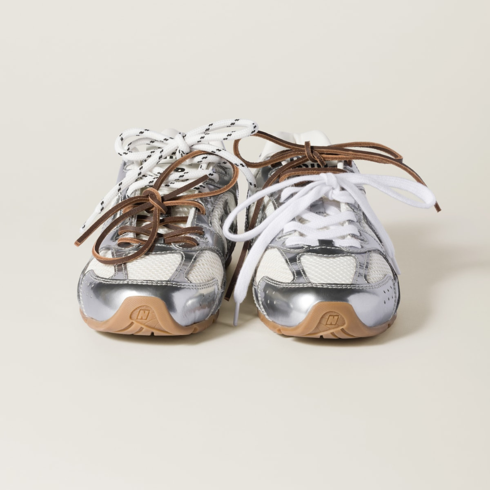 New Balance (WMNS) x Miu Miu 530 SL Sneakers in Metallic Leather and Mesh