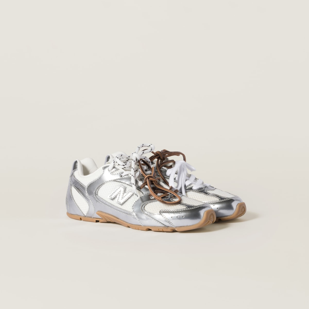 New Balance (WMNS) x Miu Miu 530 SL Sneakers in Metallic Leather and Mesh