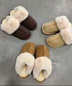 Luksuriøse fåreskind hjemmesko til kvinder brun blød varm — Image 10