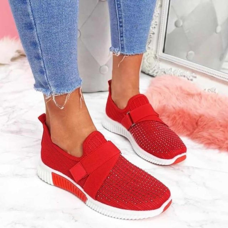 Unisex Slip-On Sneakers Åndbar Strik Elastisk Rem Forskellige Farver — Main Image