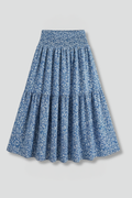 Women’s Skirt with Elastic Waistband and Floral Pattern