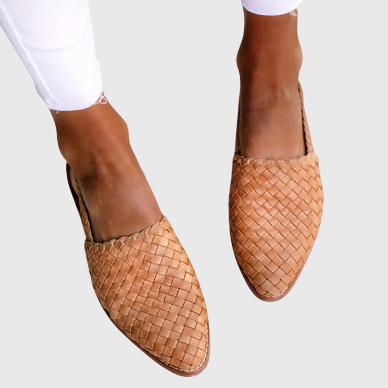 Women's Orthopaedic Woven Slingback Flats with Adjustable Strap for Summer