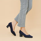 Women's Orthopaedic Pumps with Low Block Heel for Office Wear