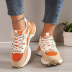 Dame Sneakers Åndbart Mesh Orange Beige Komfort Stødabsorberende Sportssko — Main Image