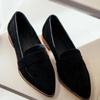 Brand Dame Loafers Ruskind Sort Leopard Flade Sko Elegant Komfort — Image 5