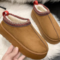 Unisex Vinter Slip-On Hjemmesko Fleeceforet Skridsikker Sål Broderet Kant — Main Image