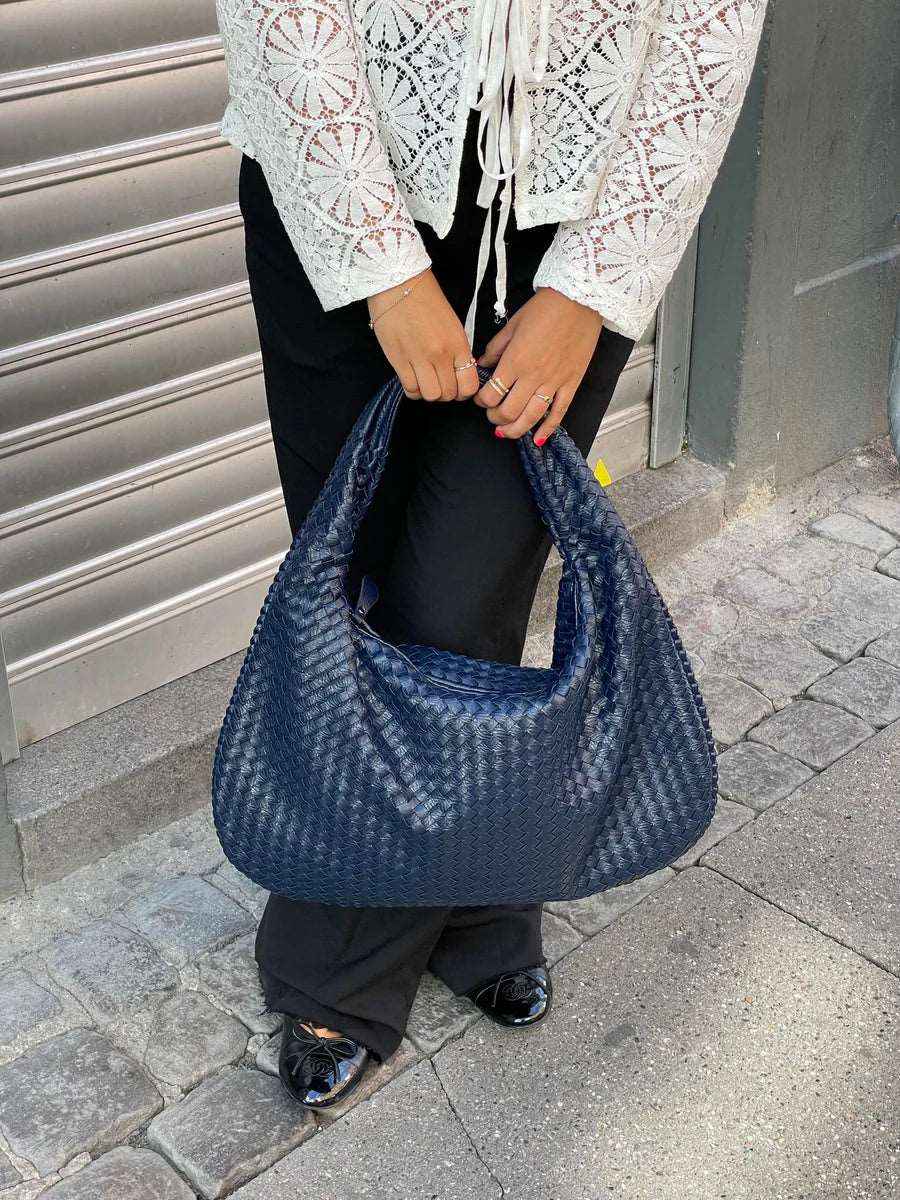 Elegant Flettet Håndtaske i Læder – Skuldertaske til Kvinder, Flere Farver — Image 5