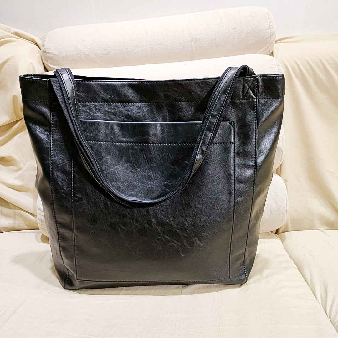 Elegant Læder Shopper Taske til Kvinder Stor Brun Skuldertaske i Ægte Læder — Image 5