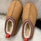 Unisex Vinter Slip-On Hjemmesko Fleeceforet Skridsikker Sål Broderet Kant — Image 2