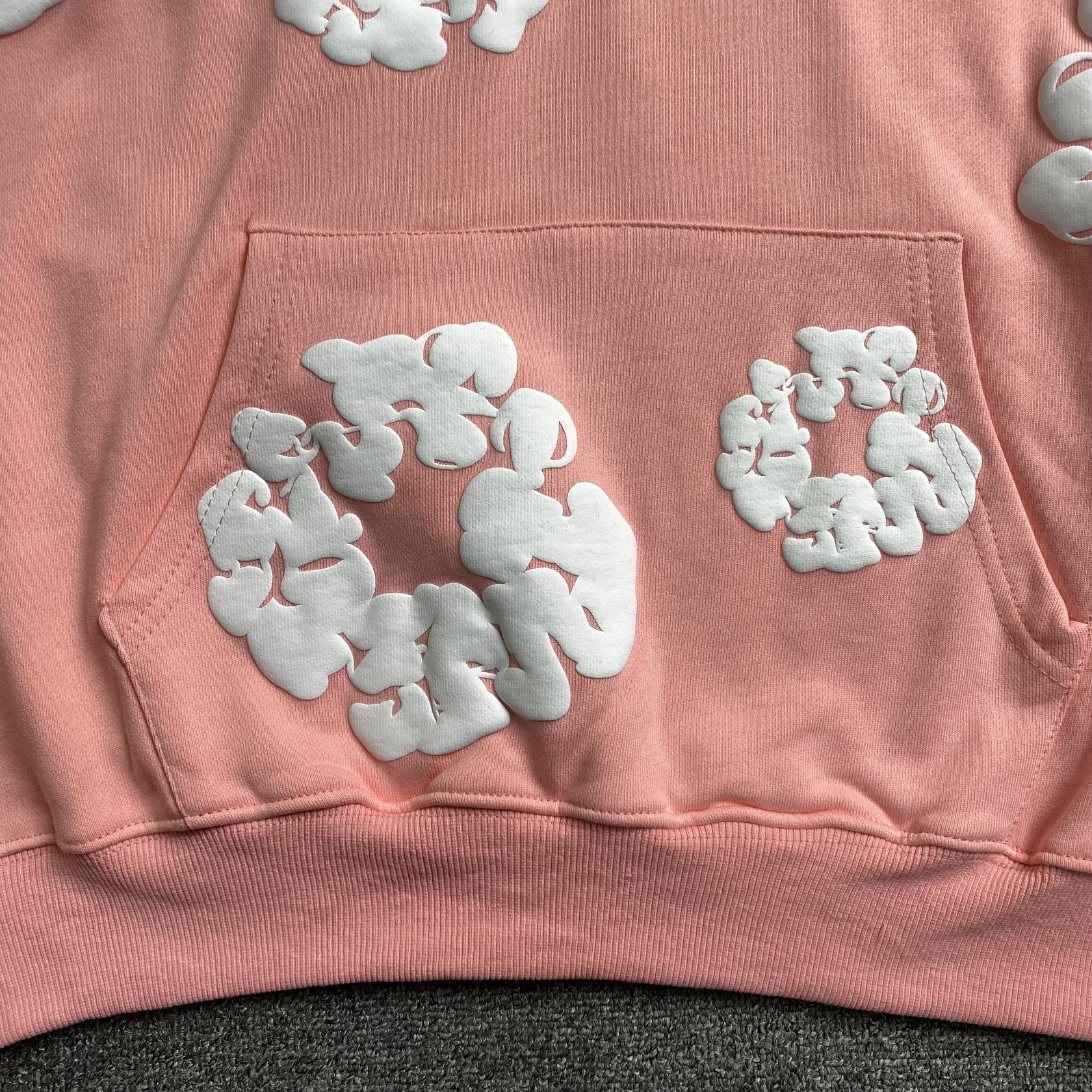 Unisex Hoodie med Blomsterprint i Rosa Bomuld – S-XL — Image 6
