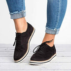 Elegant Suede Women's Brogues Shoes Pink Tan Navy Gray Black Comfortable Lace-Up — Image 10