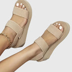 Women's Orthopaedic Platform Sandals with Two Wide Front Straps for Summer