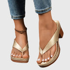 Women's Orthopaedic Sandals with Mid Height Heel for Summer