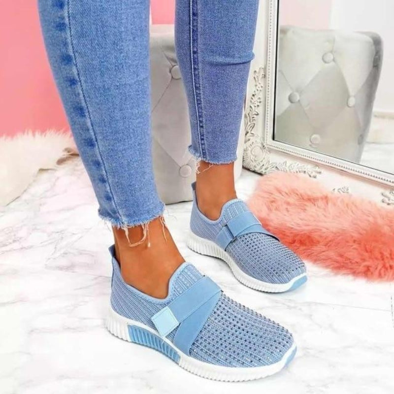 Unisex Slip-On Sneakers Åndbar Strik Elastisk Rem Forskellige Farver — Image 6
