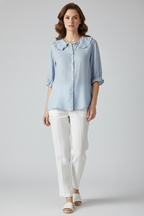 Women’s Shirt with Ruffled Collar and Buttons