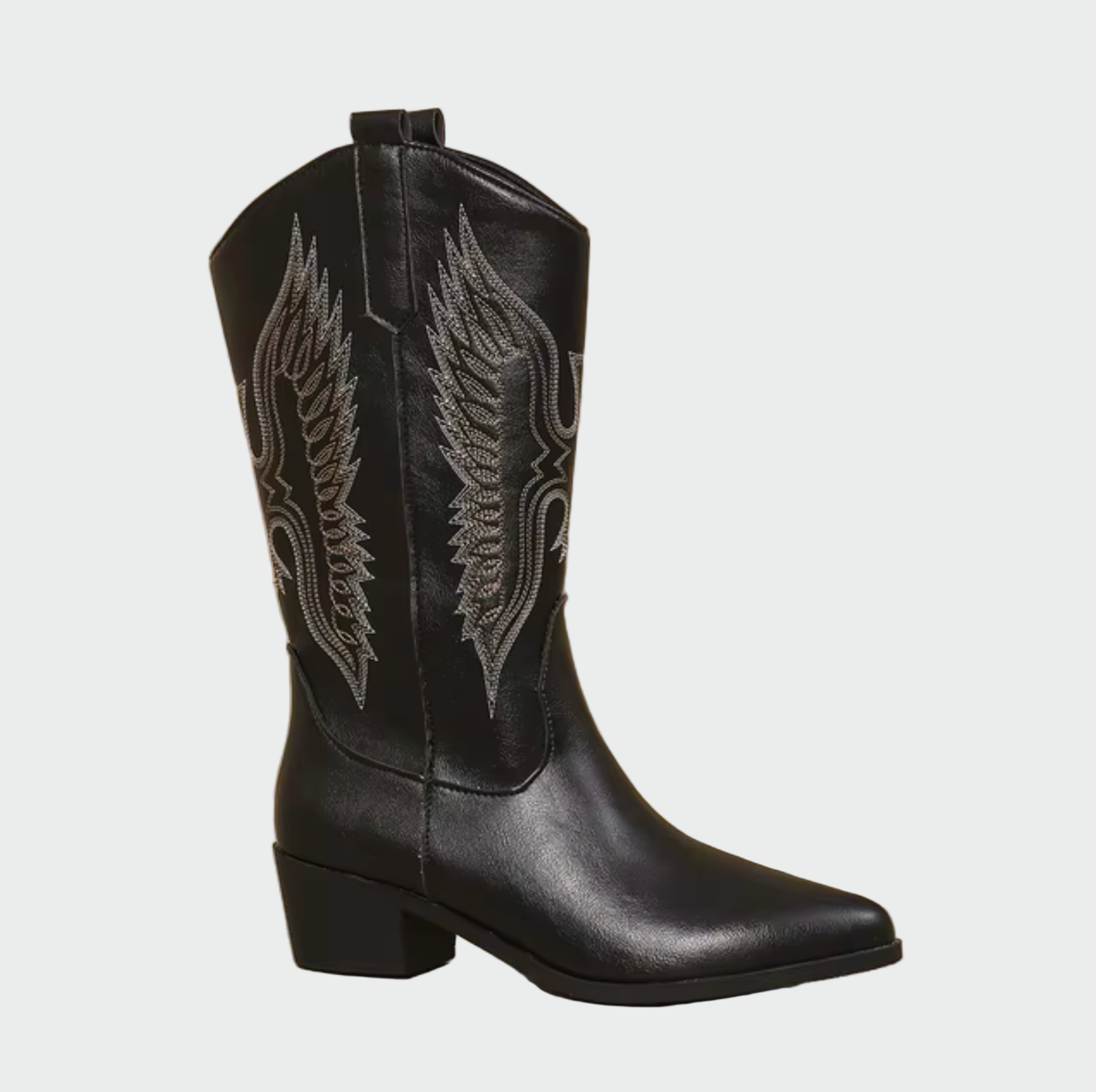Brand Cowboy Støvler Læder Sort Hvid Brun Broderi Dame Western Støvler — Image 4