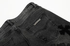 Unisex Denim Jeans med Krydsbroderi i Blå og Sort Bomuld — Image 19