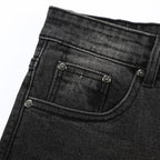 Unisex Denim Jeans med Krydsbroderi i Blå og Sort Bomuld — Image 15