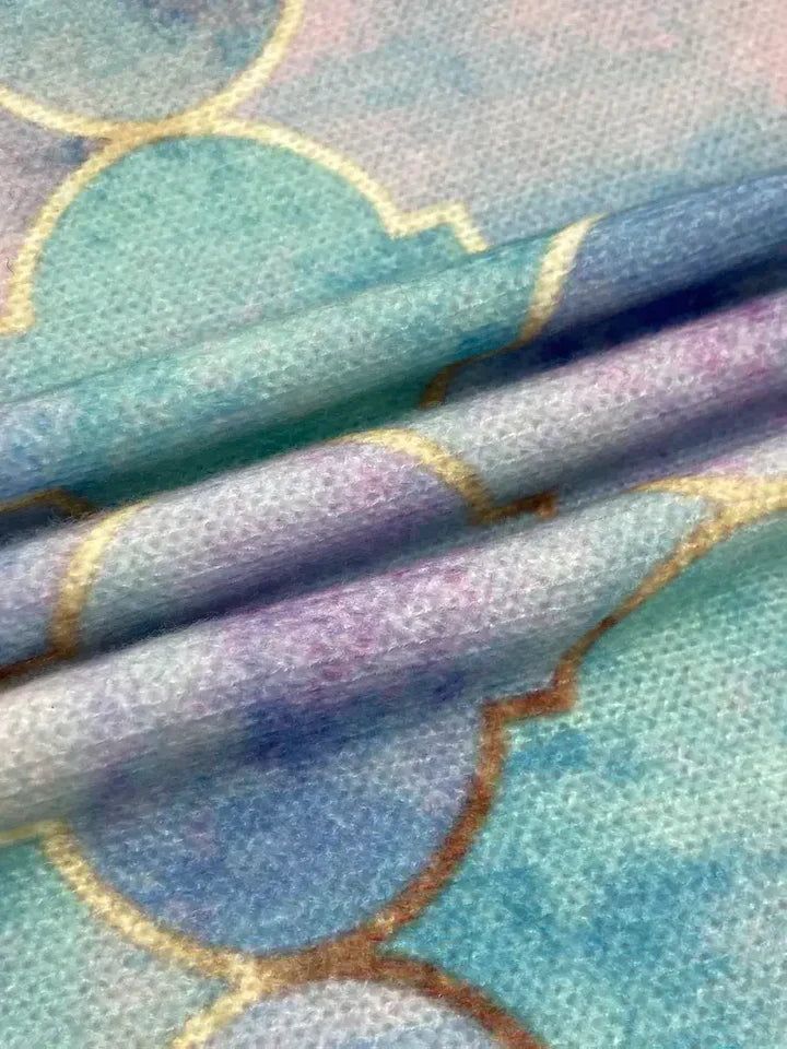 Blå/Lilla Striktrøje med Rullekrave og Geometrisk Mønster — Image 4