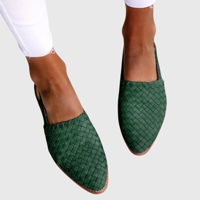 Women's Orthopaedic Woven Slingback Flats with Adjustable Strap for Summer