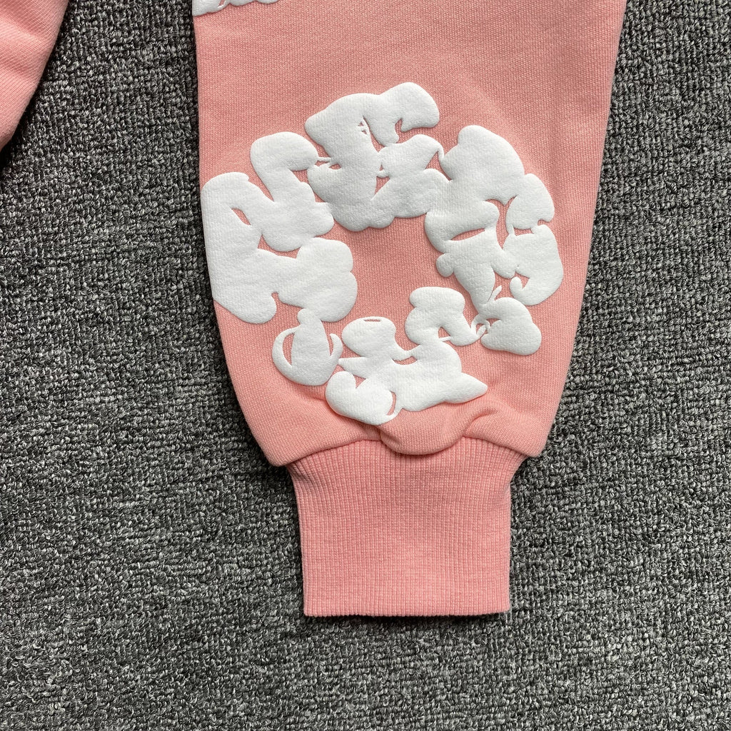 Unisex Hoodie med Blomsterprint i Rosa Bomuld – S-XL — Image 4