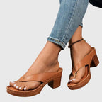 Women's Orthopaedic Sandals with Mid Height Heel for Summer