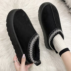 Unisex Vinter Slip-On Hjemmesko Fleeceforet Skridsikker Sål Broderet Kant — Image 5