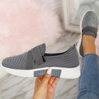 Unisex Slip-On Sneakers Åndbar Strik Elastisk Rem Forskellige Farver — Image 8