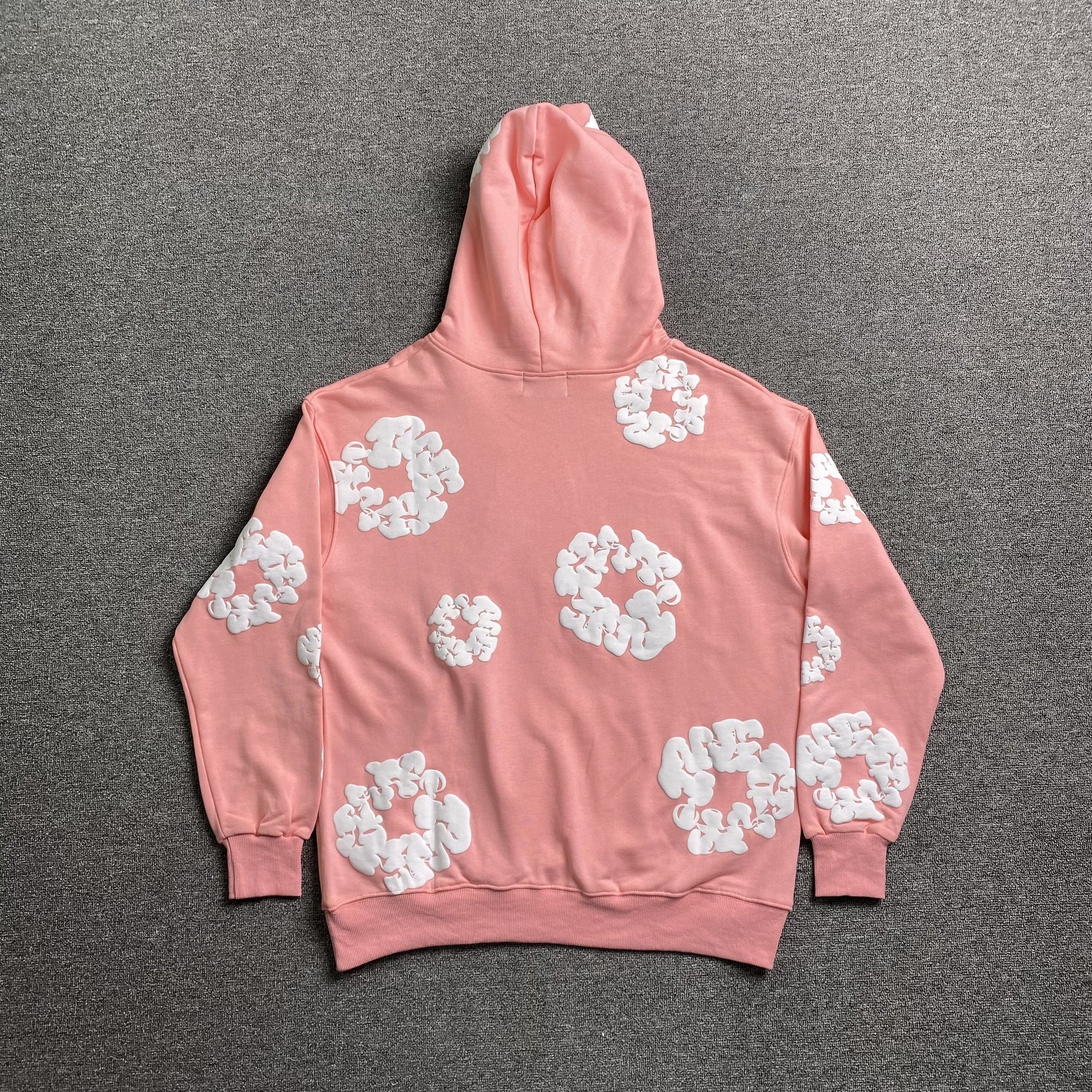 Unisex Hoodie med Blomsterprint i Rosa Bomuld – S-XL — Image 2