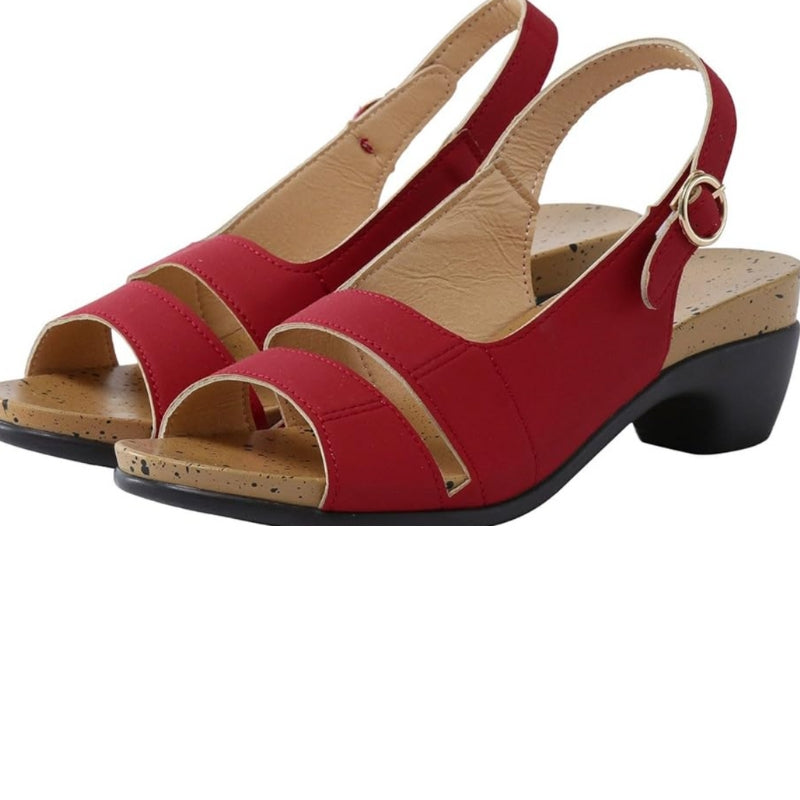 Elegant Dame Slingback Sandaler Læder Lav Hæl Justerbar Rem Sommer Komfort Sko — Image 8