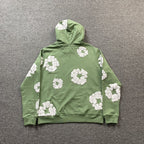 Denim Tears Unisex Hoodie Grøn Blomstermønster Bomuld S-XL — Image 2