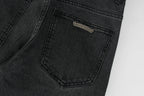 Stilfulde Herre Broderede Jeans Sort Denim Kryds Applikationer — Image 12