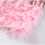 Elegant Cocktailkjole med Frynser og Fjer Detaljer i Flere Farver — Image 9