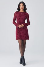 Women’s Mesh Mini Dress with Floral Detail