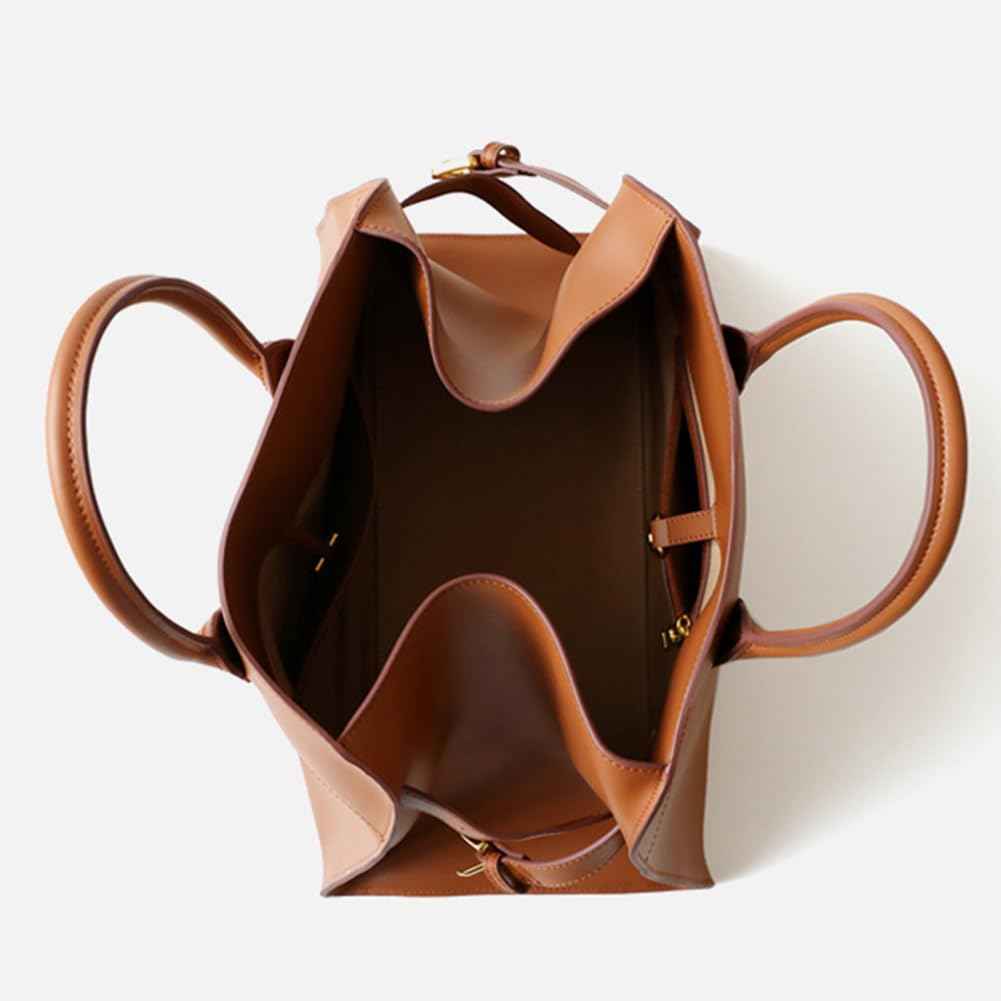 Eksklusiv Kvinders Læder Håndtaske Klassisk Design Rummelig Interiør Justerbar Skulderrem — Image 11