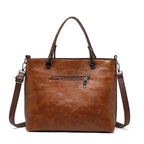Dame Læder Håndtaske Skuldertaske Brun Elegant Praktisk Justerbar Rem — Image 6