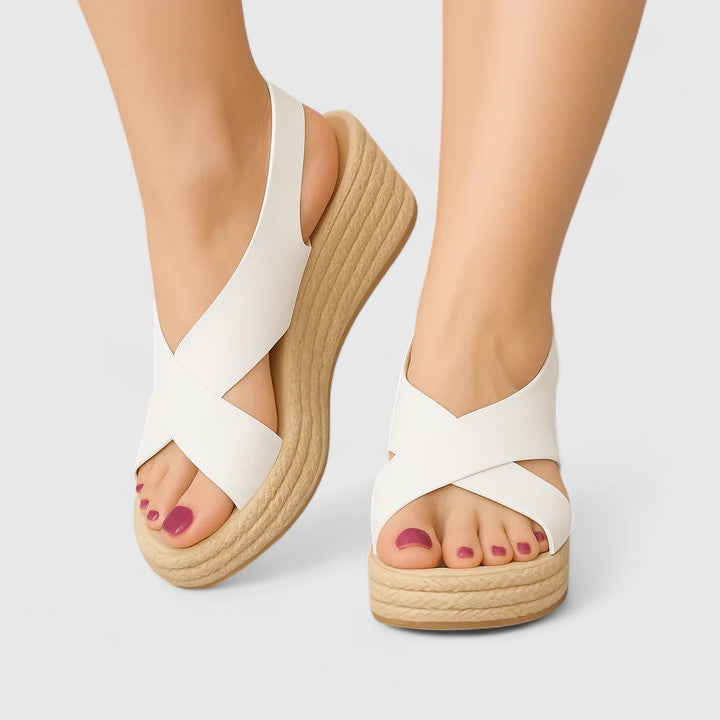 Women's Orthopaedic Wedge Sandals with Cross-Over Straps for Summer