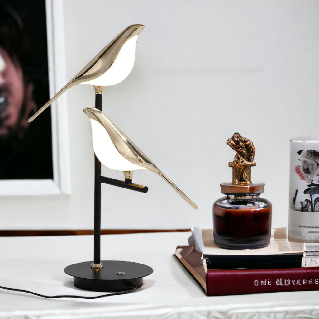 Opditch LED Bordlampe Guld Fugle Moderne Design