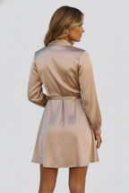 Women’s Mini Dress with V-Neck and Wrap Waist