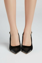 Women’s Slingback Heels with Pointed Toe and Adjustable Strap