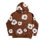 Denim Tears Unisex Hoodie Brun Bomuld Blomsterprint S-XL — Main Image