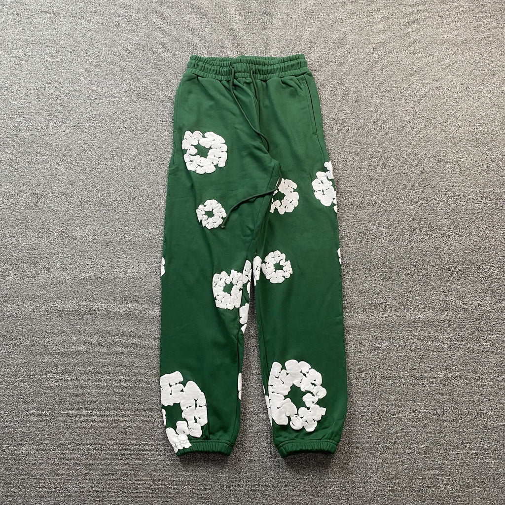 Denim Tears Herre Joggingbukser Grøn Bomuld Blomstermønster Medium — Image 2