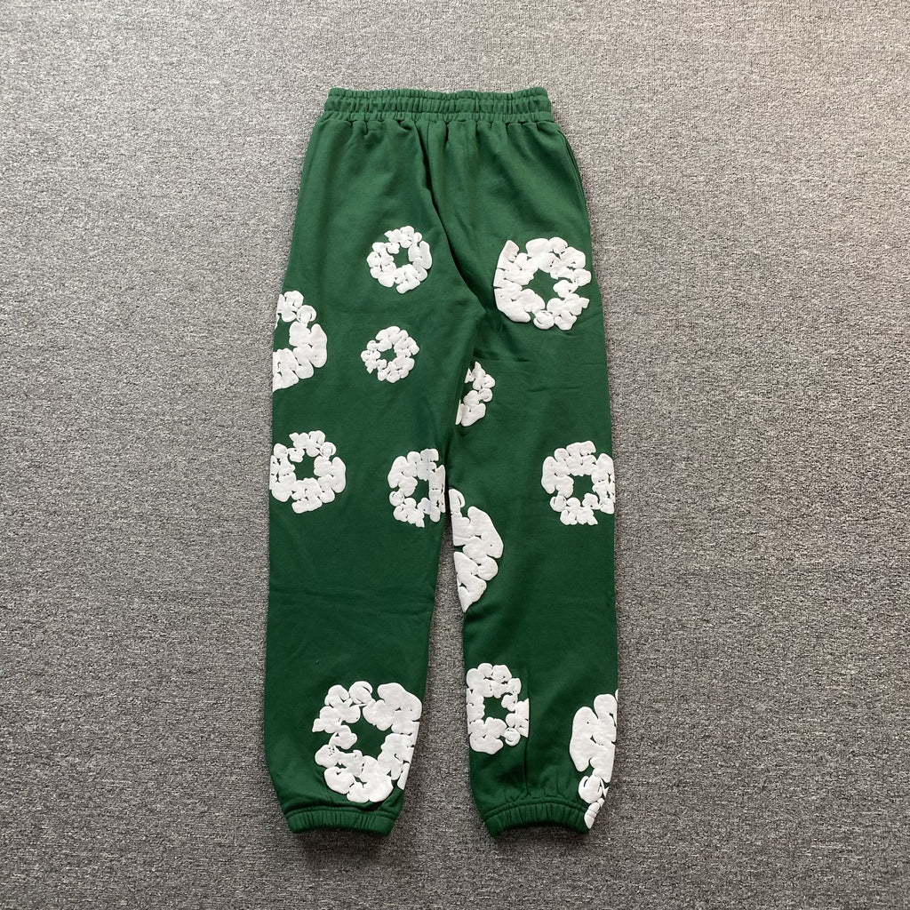 Denim Tears Herre Joggingbukser Grøn Bomuld Blomstermønster Medium — Image 3