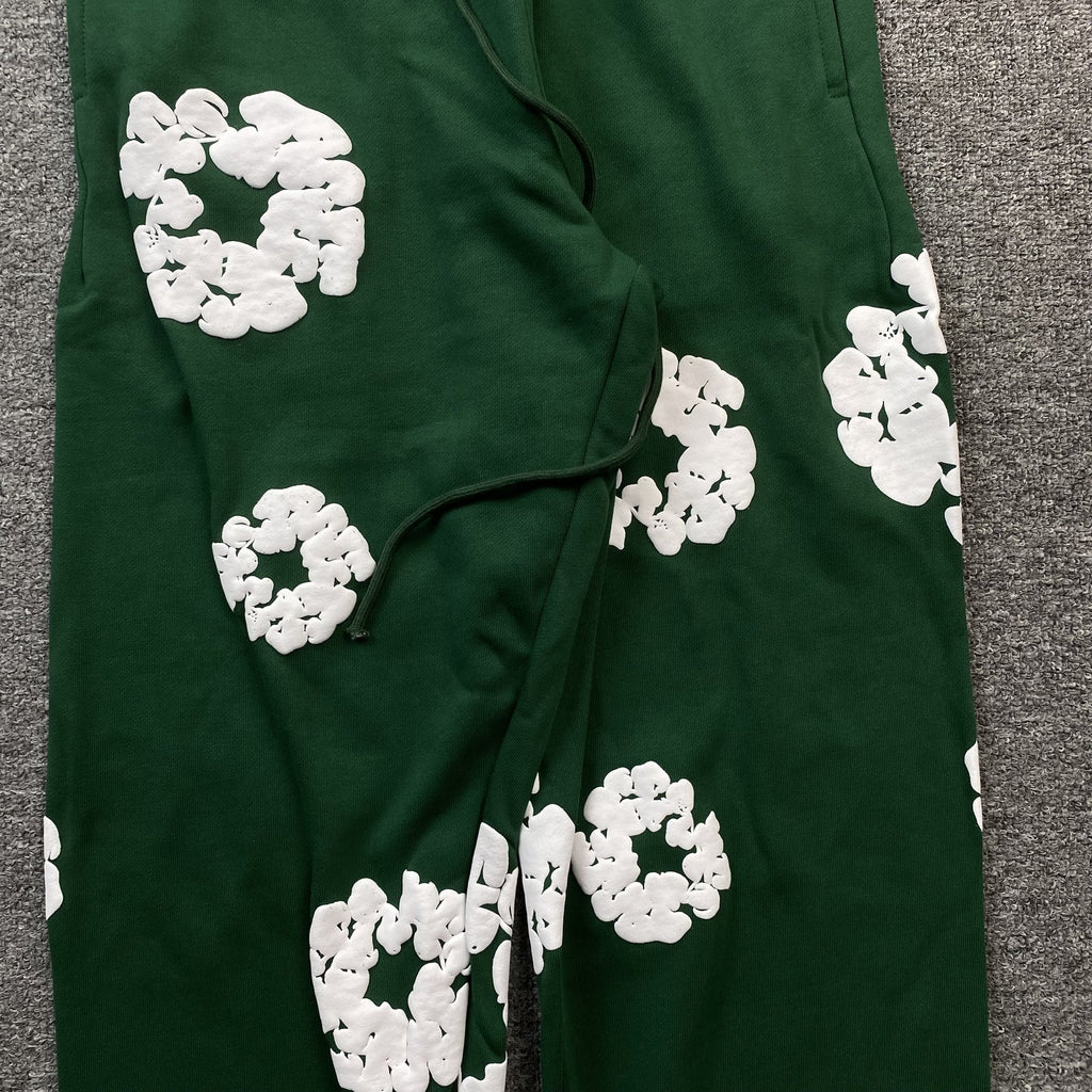 Denim Tears Herre Joggingbukser Grøn Bomuld Blomstermønster Medium — Image 7